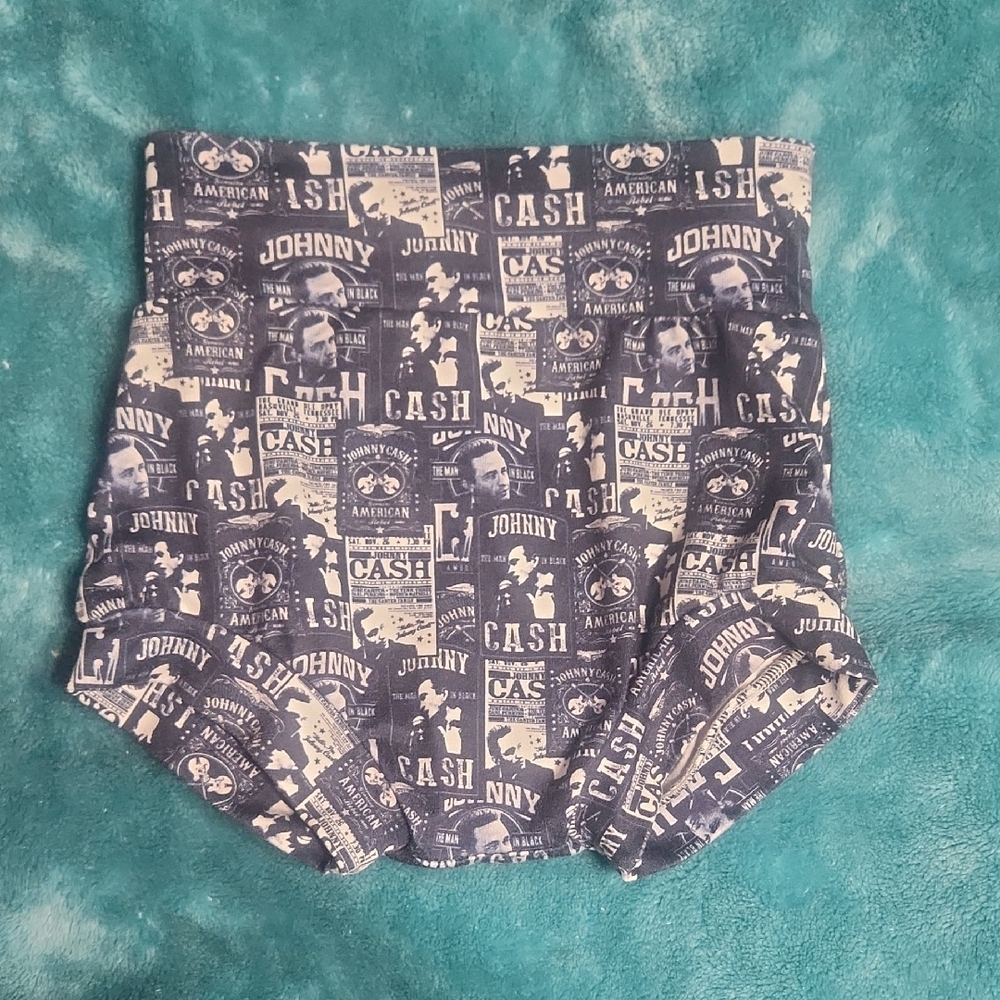 Johnny Cash Graphic High-Waisted Shorts